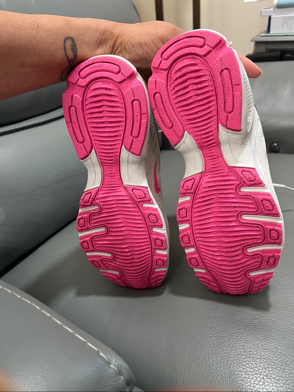 Nike Women’s Air Max Fire Sneakers - Light  Taupe with Pink Accents - Picture 5 of 7